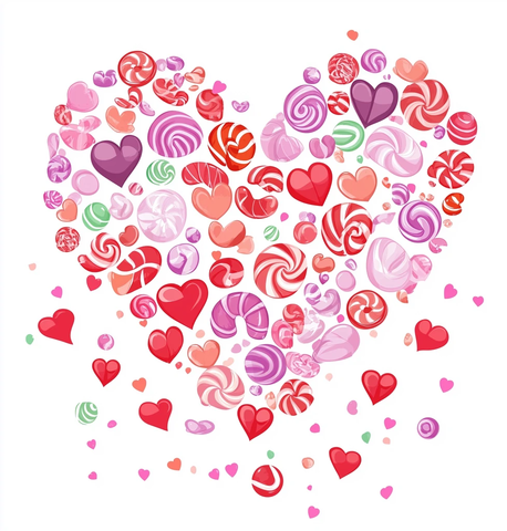 糖果心形图案