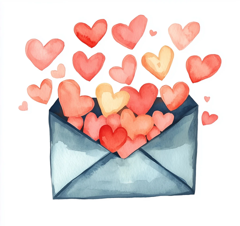 信封内装心形图案