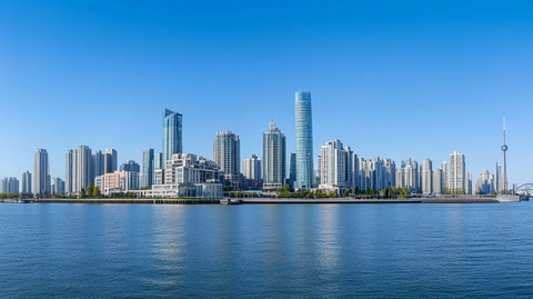 滨水城市天际线