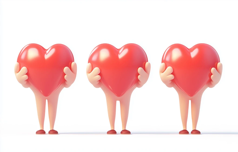 3D卡通手捧红心