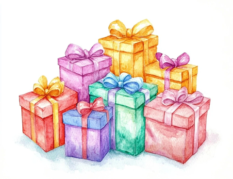 彩色礼物盒堆叠