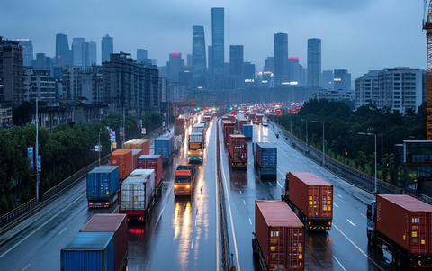 雨后城市交通景