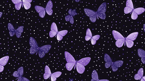 紫色蝴蝶黑背景小点