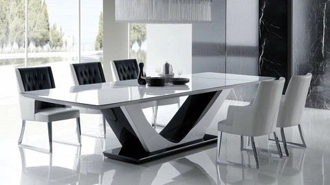 现代黑白主题大餐桌