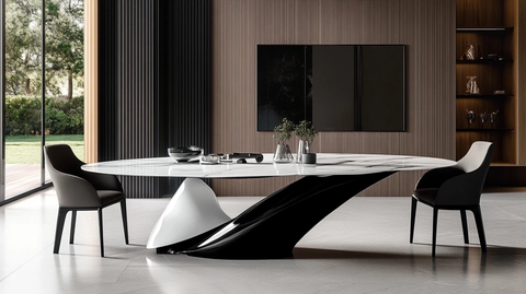 现代风格黑白主题大餐桌