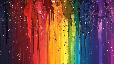 彩色油漆泼溅彩虹背景