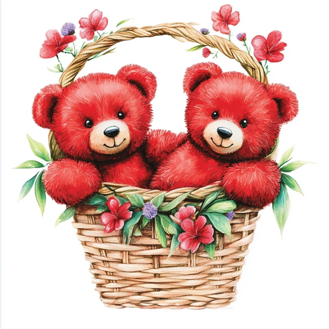 竹篮红心泰迪熊