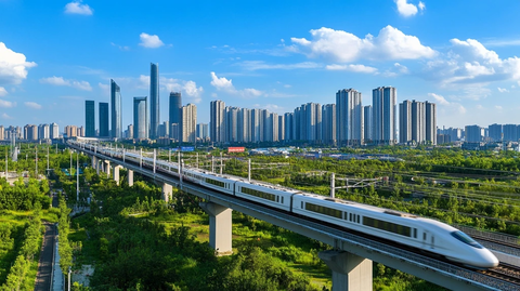 高铁穿城景象