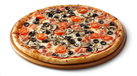 素食披萨配蘑菇番茄