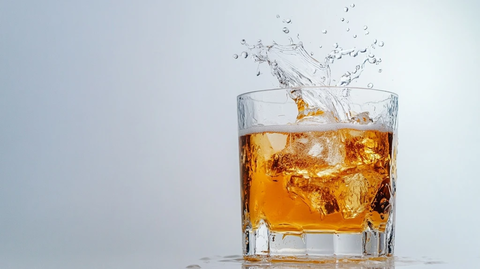 啤酒杯溅起水花