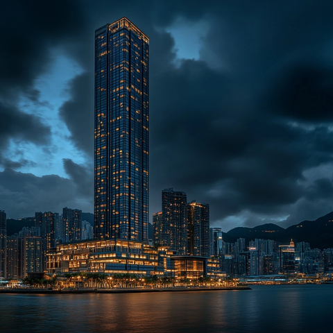 夜幕下的摩天大楼