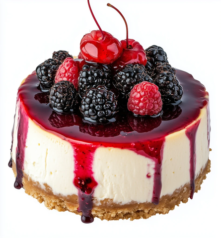 白芝士蛋糕配黑莓覆盆子酱