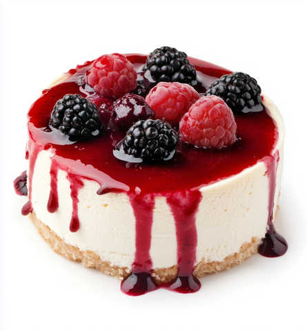 白芝士蛋糕配黑莓覆盆子酱