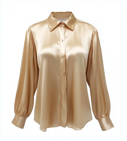 长袖丝绸衬衫