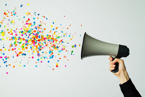 手持扩音器彩色纸屑