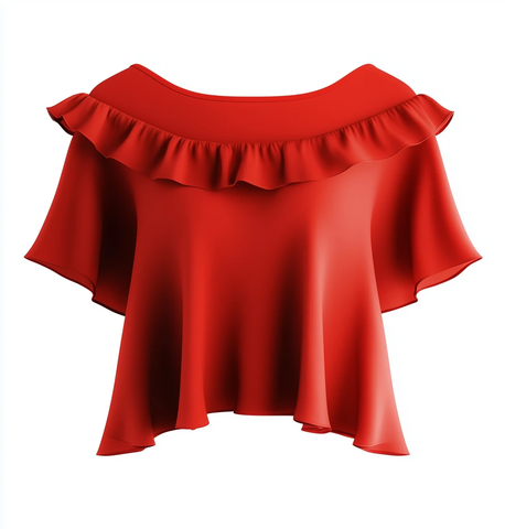 白色背景露肩女装