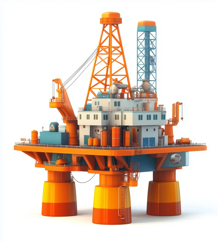 卡通风格石油平台