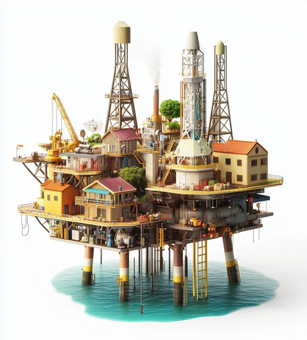 3D卡通石油钻井平台