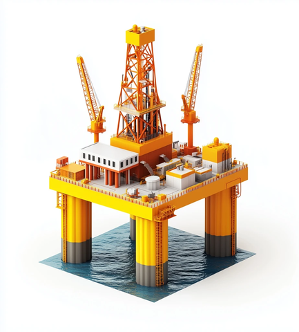 石油钻井平台3D图标