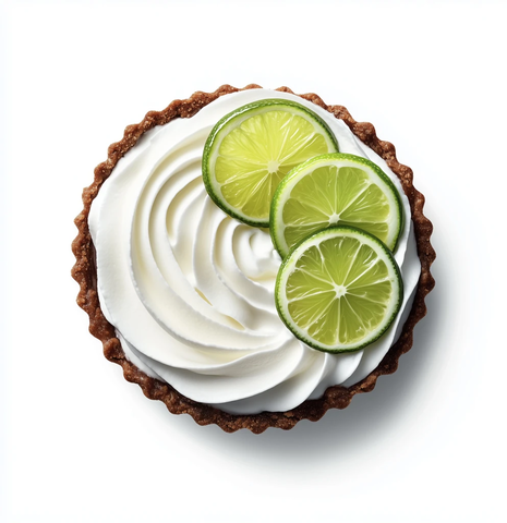 青柠派配鲜奶油和青柠片