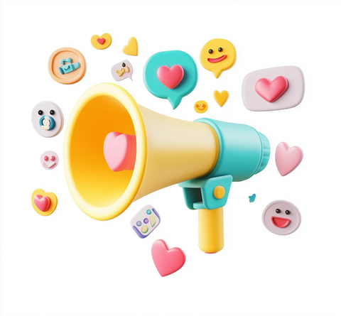 3D喇叭社交符号