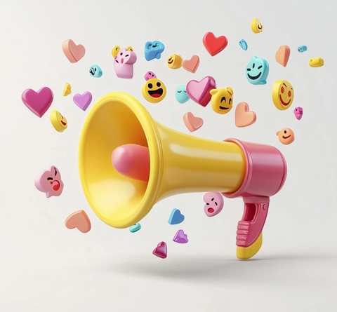 3D喇叭与表情符号