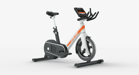 白色背景LED显示屏健身车