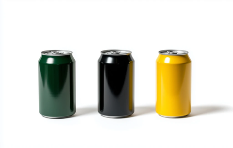 绿色黑色黄色铝罐