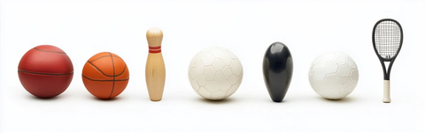 不同运动球类与器材