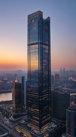 黄昏下的摩天大楼