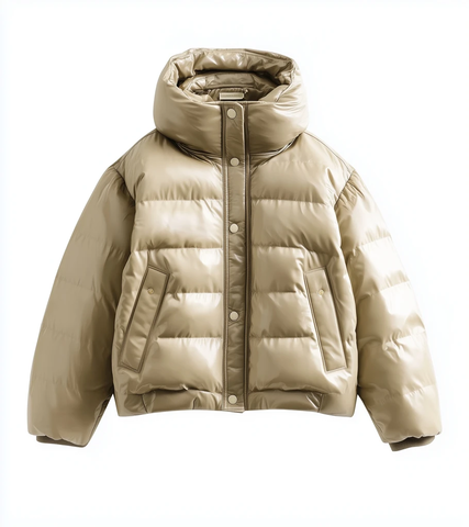 白色背景前视图羽绒服