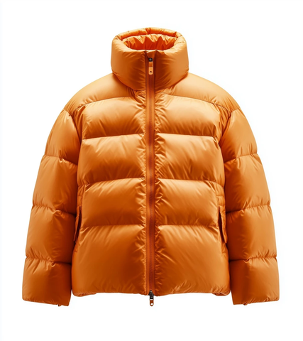 橙色羽绒服正面图