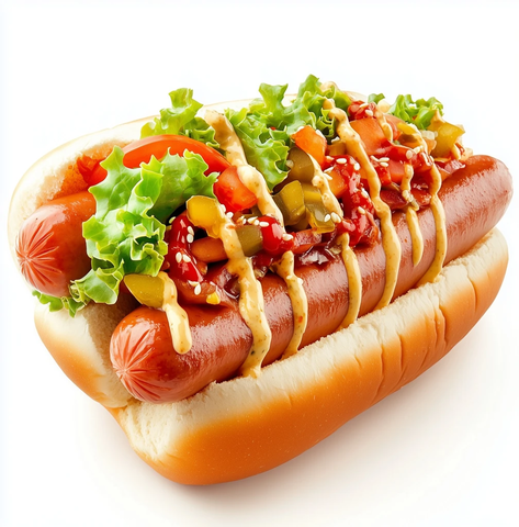 热狗配肉蔬菜酱