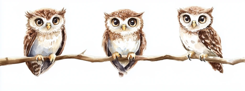 树枝上的可爱猫头鹰