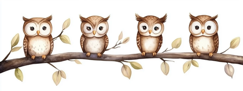 猫头鹰坐在树枝上