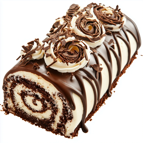 瑞士卷蛋糕巧克力奶油漩涡