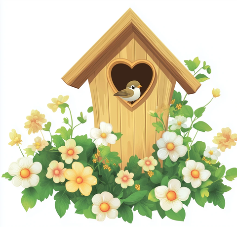 鸟窝心形洞小麻雀