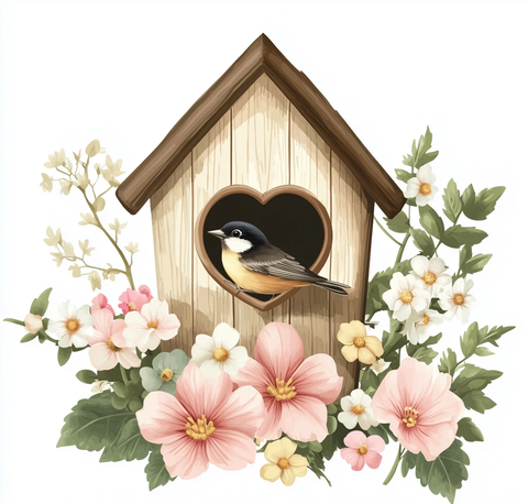 鸟窝心形洞小麻雀