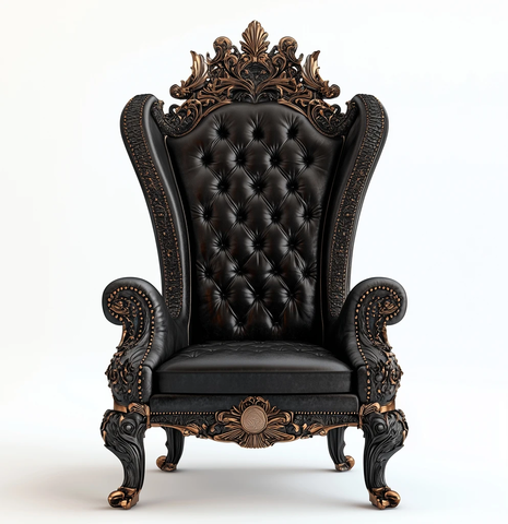 白色背景王座椅