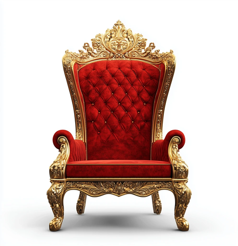 白色背景王座椅子