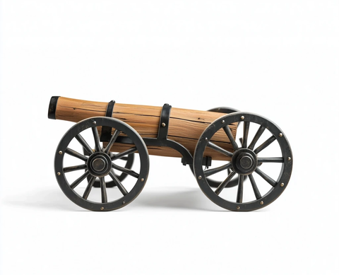 木铁制老式轮式火炮