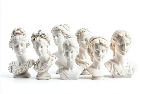 白色女性雕像头部