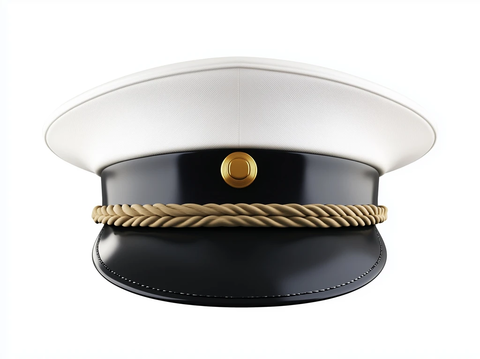 船长帽白色背景