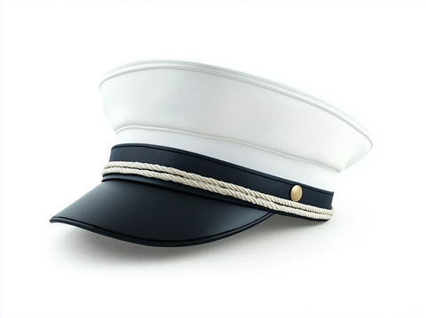 船长帽白色背景