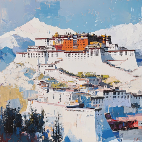 布达拉宫油画