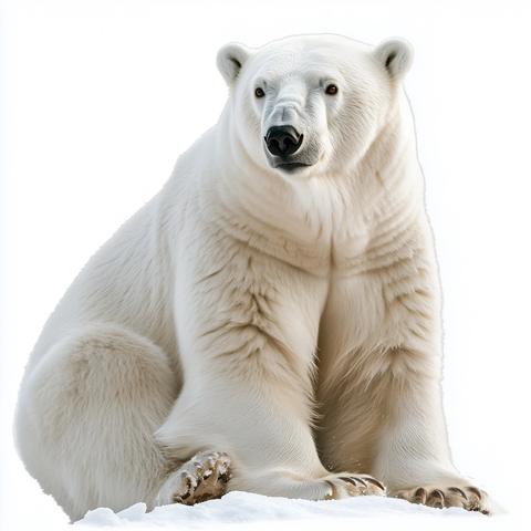 透明无阴影北极熊