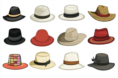 男女帽子白色背景