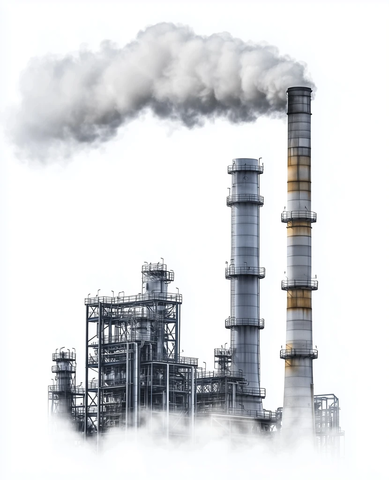 化学工厂烟囱排放