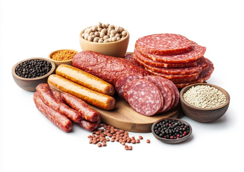 香肠和萨拉米切片