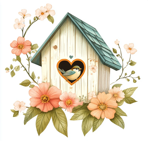 鸟窝心形洞小麻雀